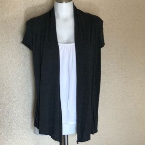 Cute White Shirt and Cardigan Set